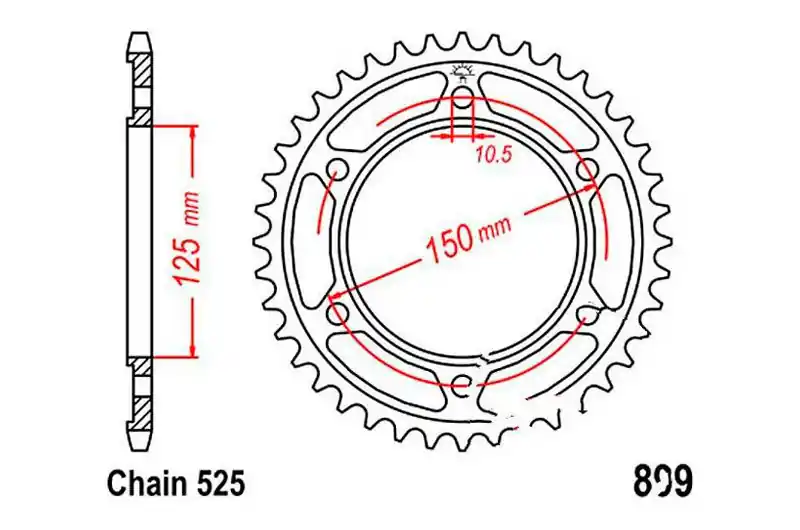 Corona JT 42/525 Acero | KTM Adventure 990 LC8 / Adventure 990 R LC8 ... Nuevo Modelo