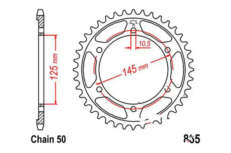 Auténtico Corona JT 39/530 Acero | Yamaha FZR 600 M / FZR 600 N ...