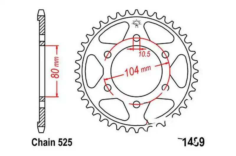 Corona JT 41/525 Acero | Kawasaki ZX-6R 600 J / ZX-9R 900 F ... Artesanal