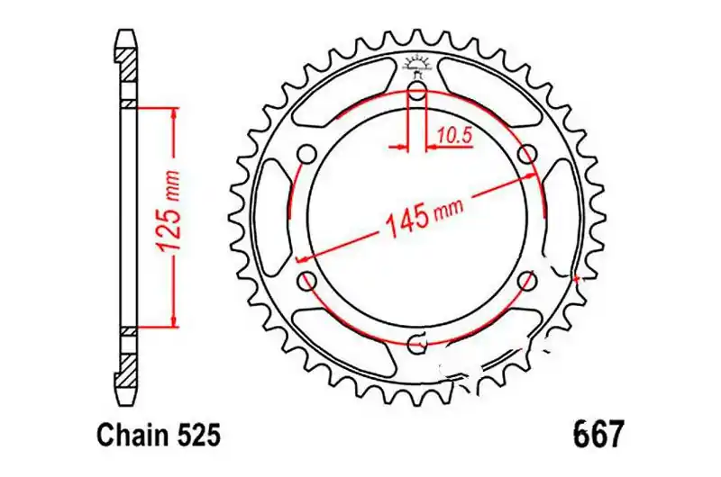 Corona JT 43/525 Acero | Yamaha TDM 850 / TDM 850 N ... Mejor Precio