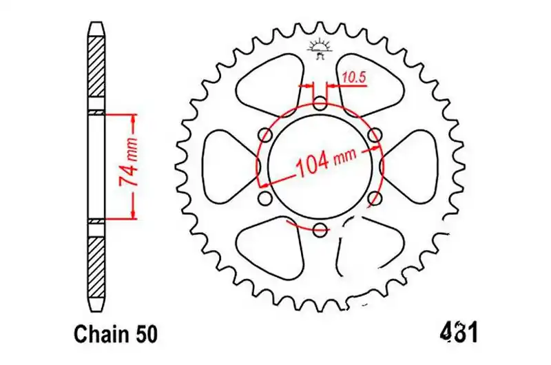 Descuento Corona JT 45/530 Acero | Kawasaki Z 400 J 1980-1983 / Z 650 B 1977-1980