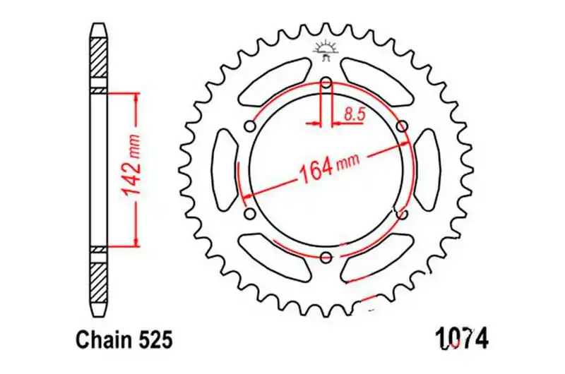 Ocasión Especial Corona JT 44/525 Acero | Hyosung GT 650 / GT 650 i ...