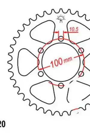 Directo De Fábrica Corona JT 46/520 Acero | Hyosung GV 250 2001-2007 / GV 250 i 2008-2017