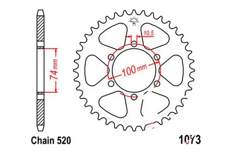 Directo De Fábrica Corona JT 46/520 Acero | Hyosung GV 250 2001-2007 / GV 250 i 2008-2017