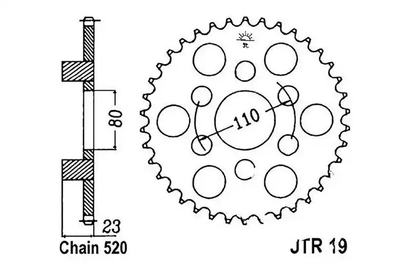 Corona JT 37/520 Acero | Aprilia AF1 125 1988-1993 / Europa 125 1990-1991 Original