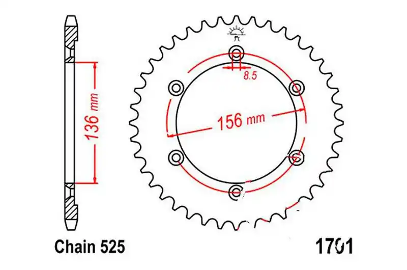 Corona JT 43/525 Acero | Suzuki DR 650 SE / DR 650 SEU ... De Moda