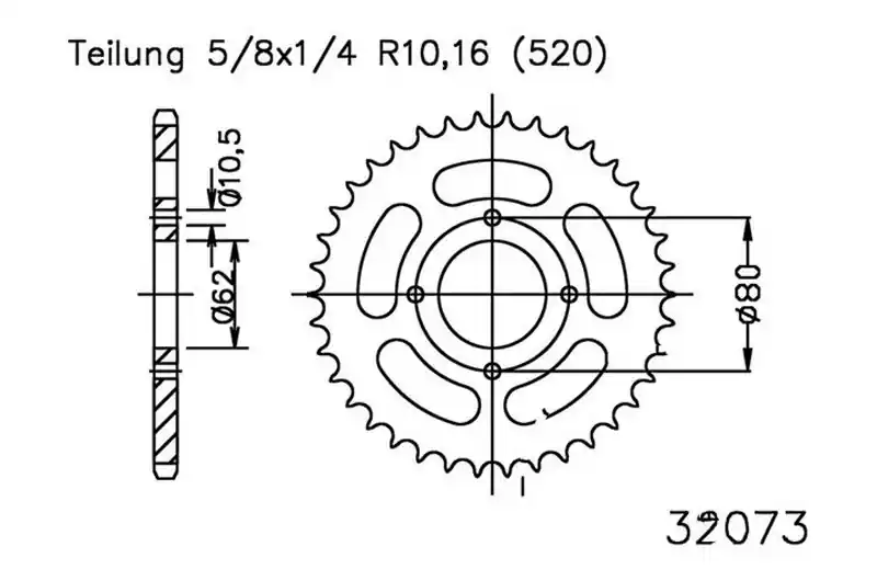 Corona Esjot 53/520 Acero | Sachs Roadster 125 V2 1998-2003 Solo Por Tiempo Limitado
