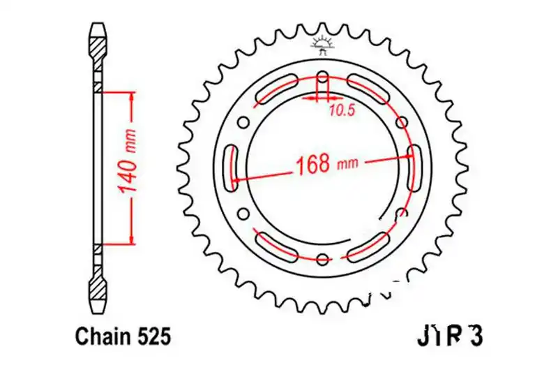 Corona JT 41/525 Acero | BMW F 800 800 R / F 800 800 GS ... Envío Internacional