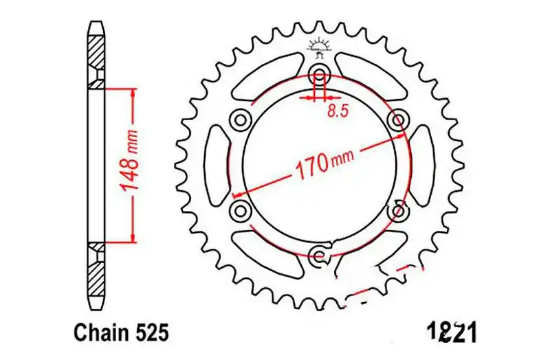 Disponible Ahora Corona JT 47/525 Acero | Suzuki DR 800 S 1994-1999 / DR 800 SU 1994-1999