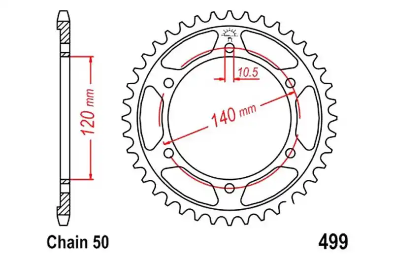 Corona JT 44/530 Acero | Suzuki GSX-R 750 / Kawasaki ZZR 600 E ... Compra Hoy
