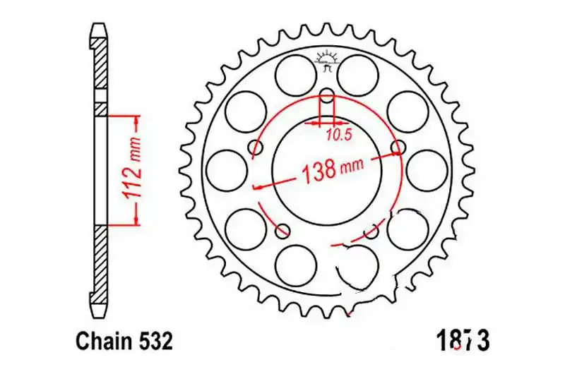 Corona JT 48/532 Acero | Yamaha YZF-R6 600 H 1999-2002 / YZF-R6 600 N 1999-2002 Oferta