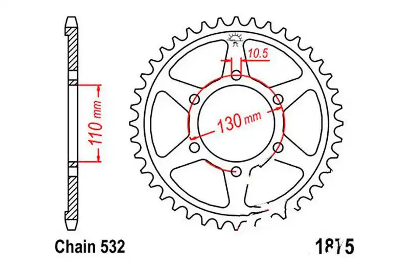 Corona JT 48/532 Acero | Yamaha YZF-R6 600 2003-2005 / YZF-R6 600 S 2006-2007 Oferta