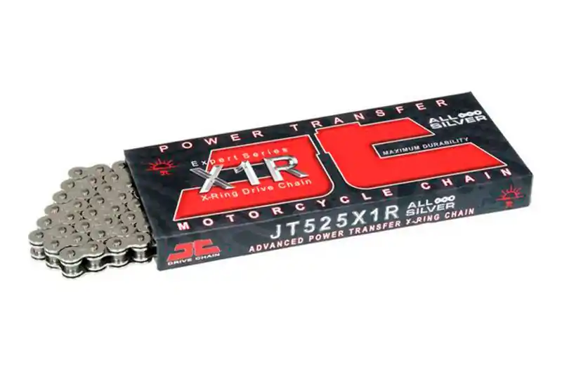 Cadena JT 525X1R/118 X-Ring Silver (Enganche a remachar) Mayoreo