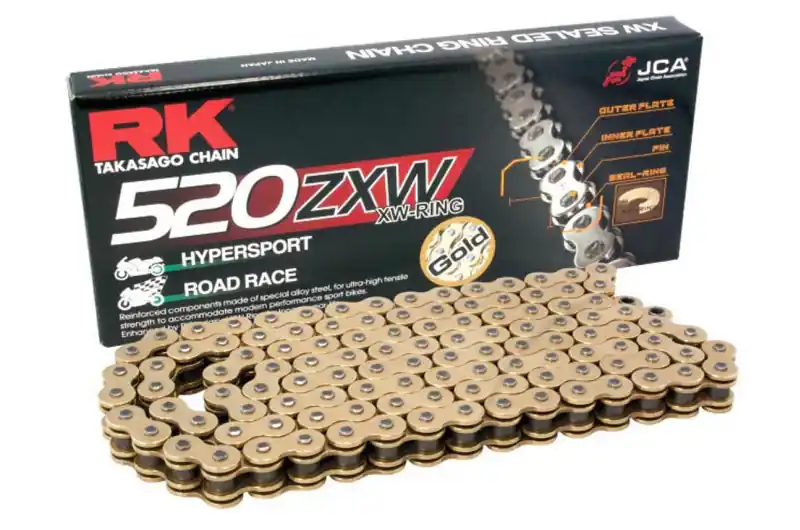 Máxima Calidad Cadena RK 520ZXW/114 XW-Ring G&B (Enganche a remachar)