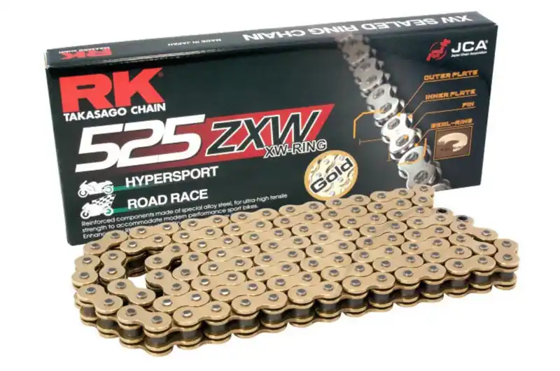 Nuevo Modelo Cadena RK 525ZXW/120 XW-Ring G&B (Enganche a remachar)