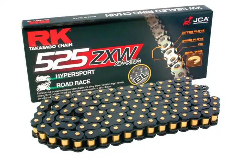 Cadena RK 525ZXW/114 XW-Ring Negra (Enganche a remachar) Auténtico