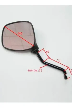 Retrovisor derecho JMP Rectangular Fijacion con abrazadera Homologado CE Negro | Aprilia Pegaso 650 1997-2000 / Pegaso 650 i.e. 2001-2004 Venta Final