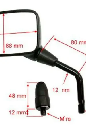 Retrovisor izquierdo JMP Rectangular M10 Homologado CE Negro | Kawasaki KLE 650 A / ER-6N 650 B ... Compra Ahora