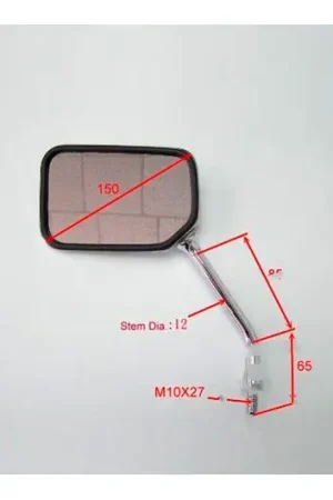 Retrovisor derecho JMP Rectangular M10 Homologado CE Cromado | Honda CB 600 F / CBF 600 N ... Stock Limitado