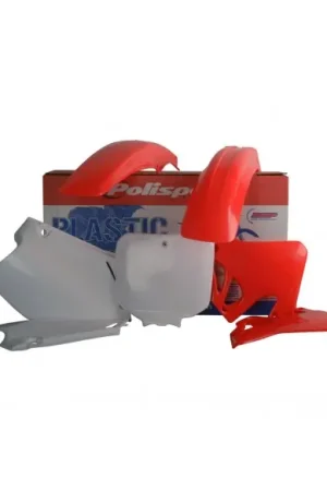 KIT PLASTICOS POLISPORT HONDA CR 125 95-97 CR 250 95-96 ROJO-BLANCO Certificado
